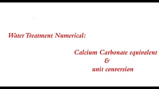 Unit conversion  Hardness of Water [upl. by Duwad]