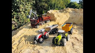 Rc Truck und Traktor Action Fendt 926 Claas Xerion Steyr 6230 Volvo Bagger [upl. by Artinad]