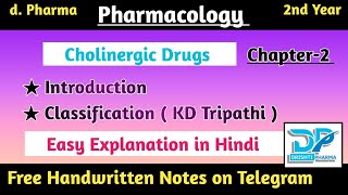 Cholinergic Drugs  Introduction  Classification  Ch2  Pharmacology  d pharma  Drishti Pharma [upl. by Leirud678]