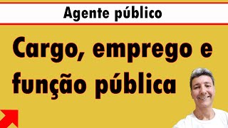 Agente público cargo emprego e função pública [upl. by Aisenet]