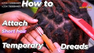 Easiest amp Detailed Temporary Dreadlocks Extension Tutorial  Installation on Short Hair [upl. by Aokek669]