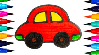 How to draw a car easy way  Simple Car drawing for kids [upl. by Jarad]