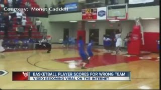 Basketball player scores winning basket for wrong team [upl. by Carlile]