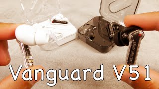 £18 Vanguard V51 Transparent Wireless Airpods With Noise Reduction Unboxing amp Review [upl. by Holbrooke]