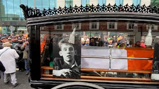 Funeral of Shane MacGowan Crowds gather in Dublin to watch funeral procession of Pogues frontman [upl. by Maurilia490]