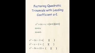 How to Factor Quadratic Trinomial with Leading Coefficient a1 Explained [upl. by Cyma]