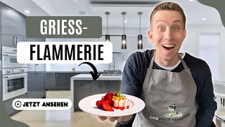 Grießflammerie mit warmen Kirschen  Rezept 🍒 😋 [upl. by Eiromem174]