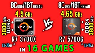 Ryzen 7 3700X OC vs Ryzen 7 5700G Test in 16 Games or R7 5700G vs R7 3700X [upl. by Ofelia812]