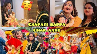 OMG Most Cutest Ganpati Bappa Bindass Kavya ke Ghar Aye 😍 Ganesh Chaturthi Festival Celebration [upl. by Anaitsirc653]