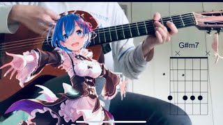 ReZero Episode 18 Insert Song『REM Inori Minase  Wishing』guitar cover [upl. by Rex]