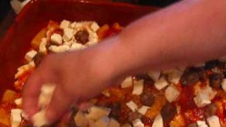 Rigatoni in the oven w ricotta mozzarella and baby meatballs [upl. by Slein]