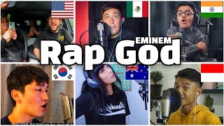 Who sang it better Rap God  US Mexico Indonesia India Australia Korea eminem  lets sing [upl. by Kevan]