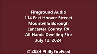 71224 114 E Hoover St Mountville Lancaster Co PA All Hands Dwelling Fire [upl. by Sul]