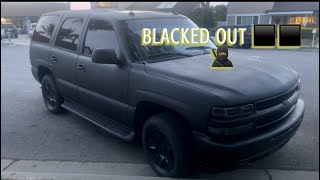 FINISHED THE BLACKED OUT TAHOE   RAPTORLINED [upl. by Forlini]