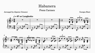 Habanera – Georges Bizet From Carmen  Piano Sheets [upl. by Leonard618]