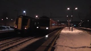 Trains at Wolverton  Snowy Conditions 210113 [upl. by Naimad]