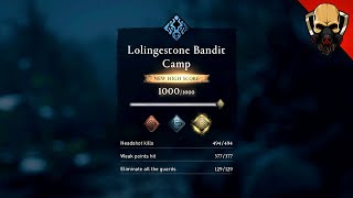 Lolingestone Bandit Camp Wolf Mastery Gold Assassins Creed Valhalla 207 [upl. by Haon]