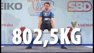 Alexander Eriksson SWE  1st Place 8025kg Total  66kg Class  IPF Eq Worlds 2024 [upl. by Drarehs]