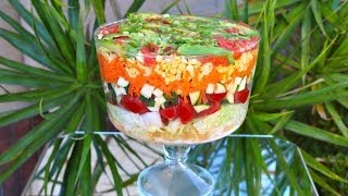 Layered Mexican Salad Raw Vegan [upl. by Aehtrod]