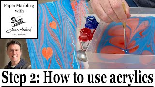 Acrylic Paper Marbling for Beginners Step 2 How to use acrylics for paper marbling [upl. by Lavicrep]