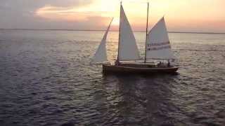 40ft Wooden Sharpie Schooner Destin FL Emerald Coast Sailing [upl. by Kaliope]