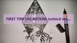 My first picture using ROTRING technical pen [upl. by Prospero]