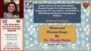 Maternal Hemorrhage Dr Manju Sinha [upl. by Nuri]