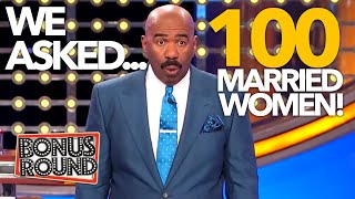 WE ASKED 100 MARRIED WOMEN 1HR FUNNY ANSWERS amp MORE With Steve Harvey On Family Feud USA [upl. by Eamaj]