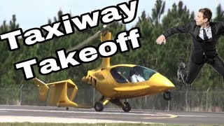 Taxiway Takeoff ELA gyrocopter gyroplane [upl. by Euqinommod]