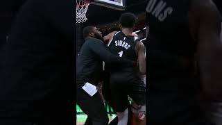 Dillon Brooks amp Simons get into it 👀 [upl. by Yona]