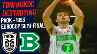 Toni Kukoc Destroying PAOK  Benetton Treviso VS Paok 1993  EuroCup SemiFinal [upl. by Aetnahs]