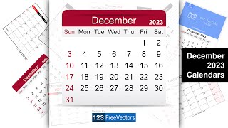 December 2023 Calendar  123FreeVectors [upl. by Ennaillij750]