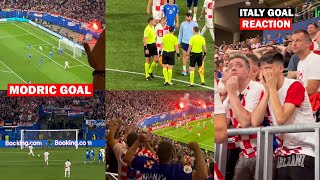 Croatia Fans Reactions to Modric Goal amp Italy LastMinute Equalizer [upl. by Cynde450]