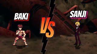 Baki Vs Sanji one piece x baki fights  mugen [upl. by Veal66]