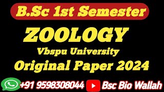 Bsc 1st Sem Zoology Paper 2024 Vbspu University Janunpur  Vbspupaper2024  vbspu pyq [upl. by Assennav]