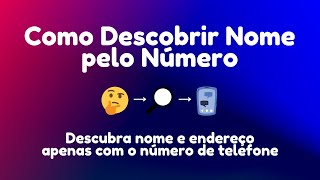 como descobrir nome da pessoa pelo numero de celular telefone whatsapp cpf dadospessoais [upl. by Ytsirhk]