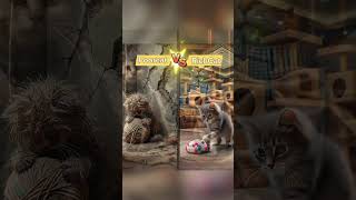 Comparing Lifestyles Poor Cat vs Rich Cat cat ai kitten poorcat richcat [upl. by Nodearb]