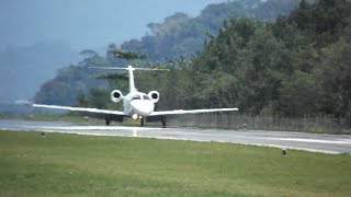 Beechcraft King Air 260 amp Cessna Citation Jet Pousos com vento forte em Angra dos Reis RJ [upl. by Aihsekram279]