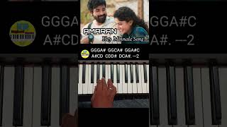 Amaran Hey Minnale Song Easy Piano Notes GV Prakash Sivakarthikeyan amaran [upl. by Anidnamra]