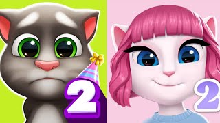 My Talking Tom 2 vS My Talking Angela 2  Tom Vs Angela New Android Hd Gameplay Walkthrough Part 13 [upl. by Aihsemaj]