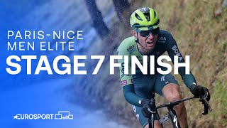 WHAT A BATTLE 💪  Stage 7 Finish ParisNice 2024  Eurosport Cycling [upl. by Artekal]