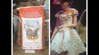 MAKING A FANCY DRESS OUT OF CHICKEN FEED BAGS [upl. by Maximo]