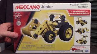 MECCANO MAKER SYSTEM JUNIOR TRUCKIN TRACTOR SET 2016 REVIEW [upl. by Anallij183]