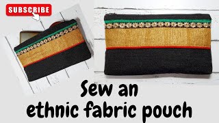 Sew an ethnic fabric pouch pouch ethnic [upl. by Keithley640]