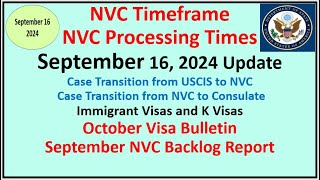 NVC Processing Times As of September 16 2024  September Visa Bulletin  August NVC Backlog Report [upl. by Durman]