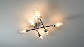 Inani Bathroom Ceiling Lamp Video 6Light Chrome amp Glass Design  Lamp Genius [upl. by Joanna19]