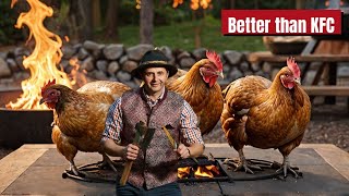 Perfect Campfire Chicken Roast How to Cook a Whole Chicken in the Forest [upl. by Onileba]