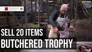 Butchered Trophy Sell 20 Items to the Butcher  Red Dead Online  Red Dead Redemption 2 [upl. by Ellan]