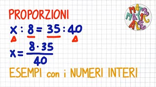 PROPORZIONI 2 esempi con i numeri interi  PR09 [upl. by Albers]