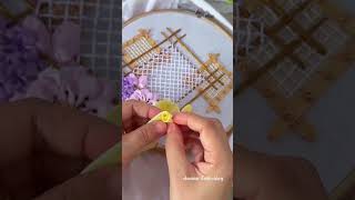 ribbonembroiderytutorial diy ribbonembroidery handmade ribbon [upl. by Harvey]